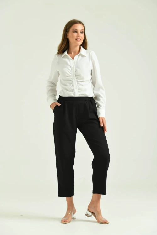 Kadın bel lastikli rahat pantalon