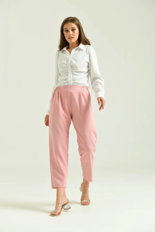 Kadın bel lastikli rahat pantalon