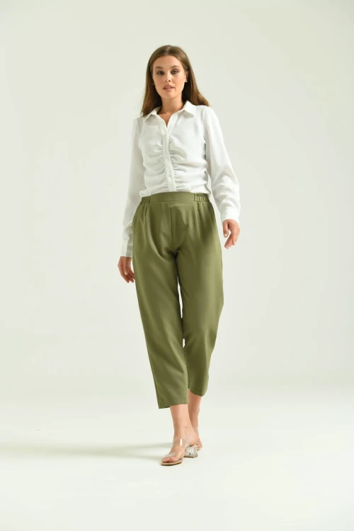 Kadın bel lastikli rahat pantalon