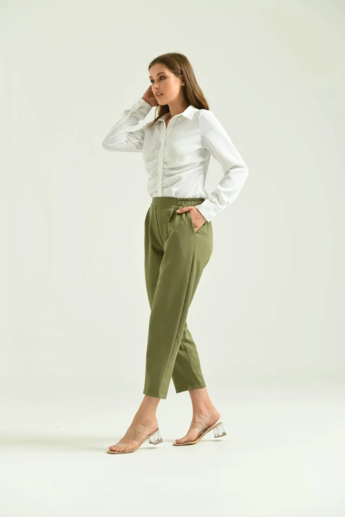 Kadın bel lastikli rahat pantalon