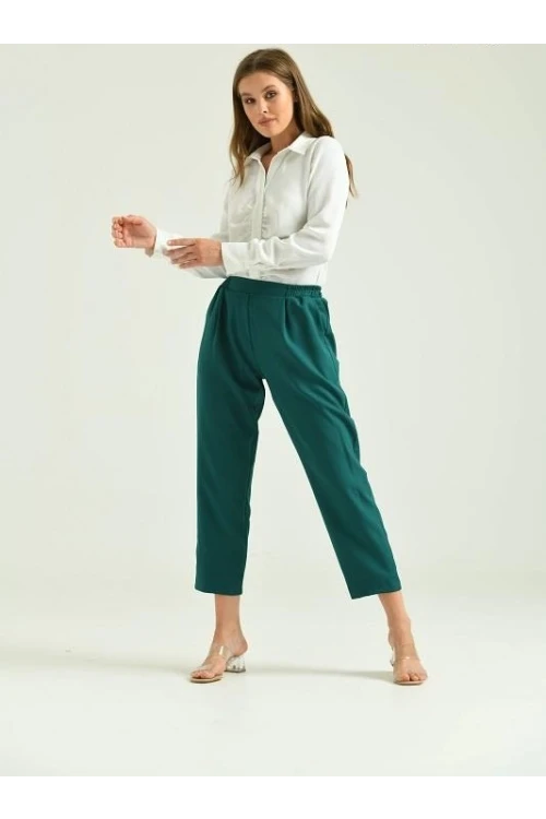 Kadın bel lastikli rahat pantolon