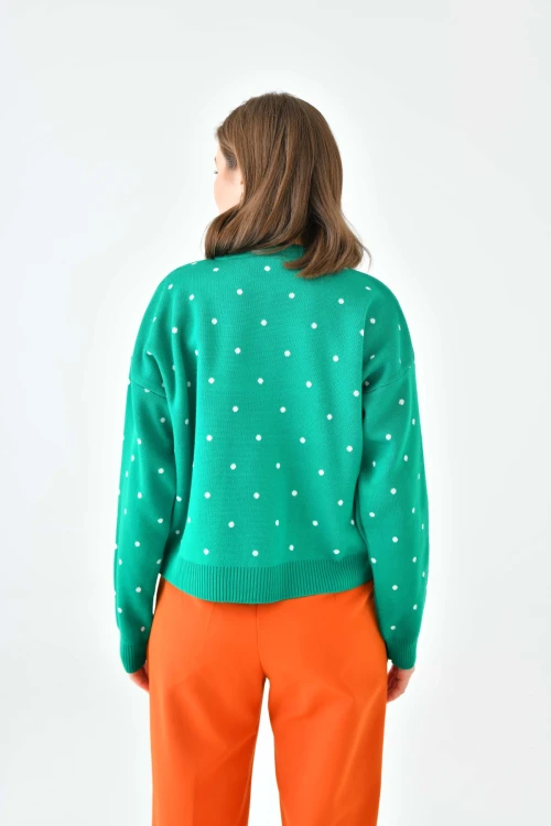 Kadın Yeşil Yılbaşı konseptli Kazak