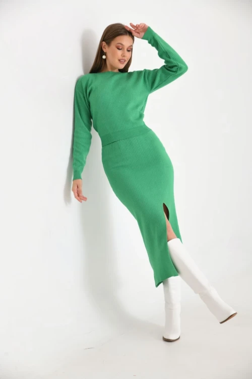 Kadın Triko Etekli İkili Takım