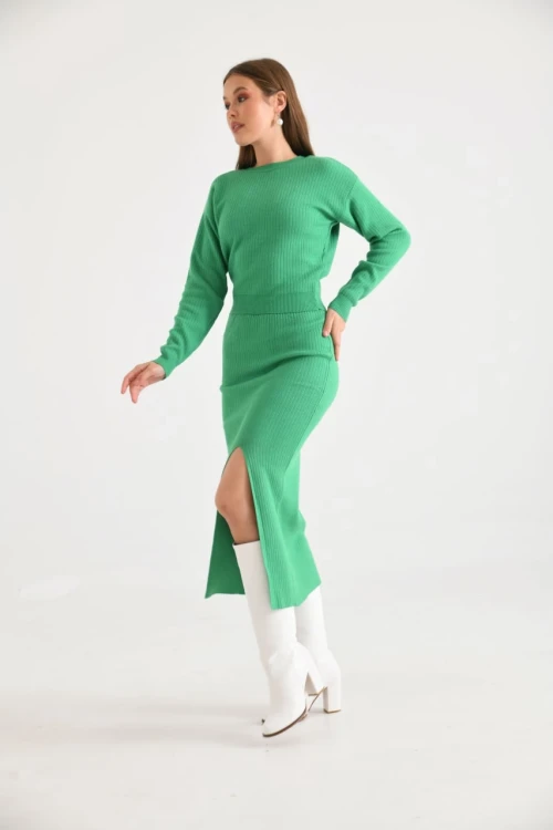 Kadın Triko Etekli İkili Takım