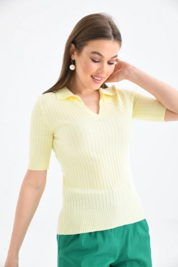 Kadın Kısa Kollu Polo Yaka Corspan Body