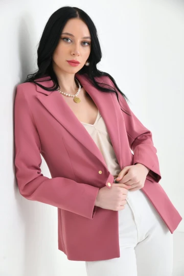 KADIN GÜL KURUSU ZİNCİR DETAYLI BLAZER CEKET