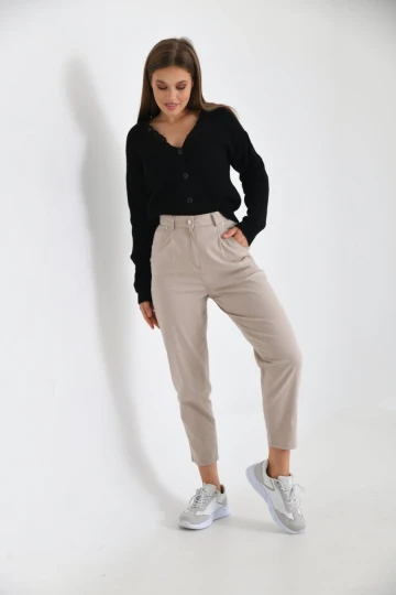 KADIN DAR PAÇA YAN VE ARKA CEPLİ JEAN PANTOLON