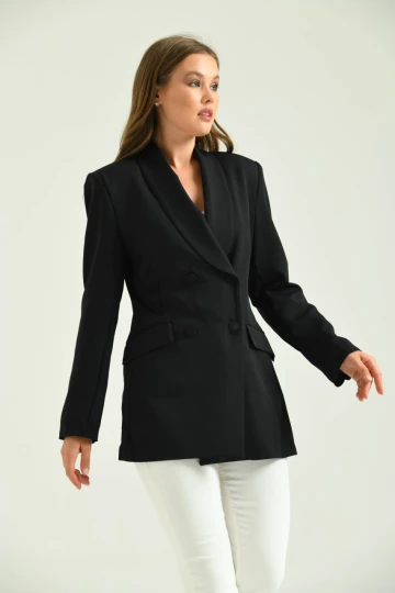 Kadın Ceket Uzun Boy Ceket Siyah - T014