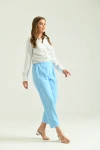 Kadın Pantolon Bel Lastikli Rahat Pantolon Bebe Mavi - T116