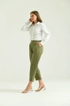 Kadın Pantolon Bel Lastikli Rahat Pantolon Haki - T116