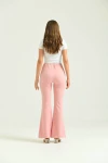 Kadın Pantolon  Paça Detaylı Toparlayıcı Yüksel Bel Kumaş Pantolon Pudra - T111
