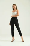 Kadın Pantolon Kemer Detaylı Basic Kadın Pantolon Siyah - T018