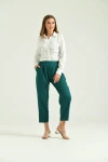 Kadın Pantolon Bel Lastikli Rahat Pantolon Zümrüt - T116