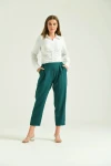 Kadın Pantolon Bel Lastikli Rahat Pantolon Zümrüt - T116