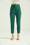 Kadın Pantolon Kemer Detaylı Basic Kadın Pantolon Zümrüt - T018